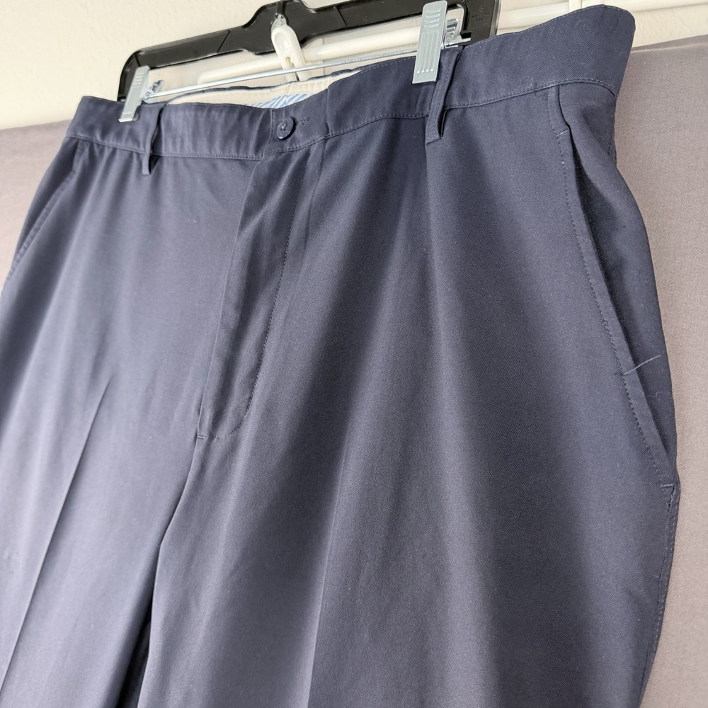 FootJoy Stretch Golf Pants Blue Solid Flat Front Classic Fit 34x32 Pockets